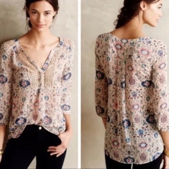 Maeve Tops - Anthropologie Maeve viola crochet trim blouse